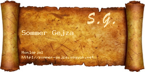 Sommer Gejza névjegykártya